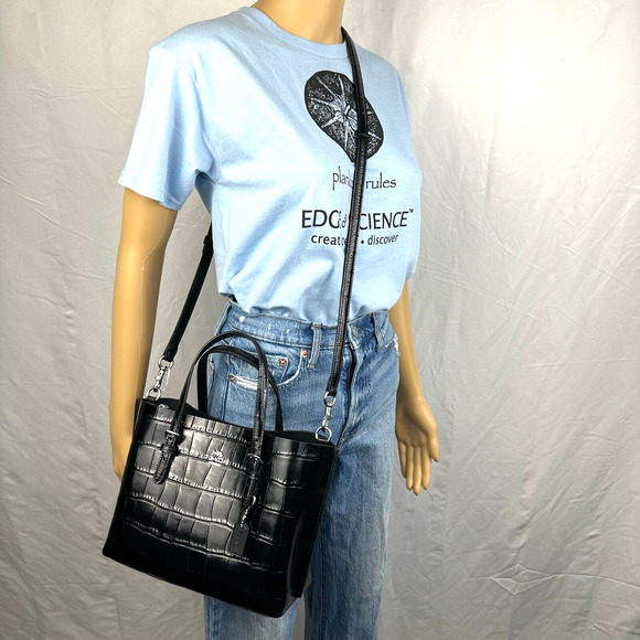 NWT COACH Crocodile Embossed Leather Purse in Black CW017 - Picture 11 of 13